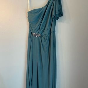 David’s Bridal evening gown, size 2, dark teal, floor length